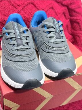 Kids' Gray and Blue Billy Inclusion Lace-Up Sneakers